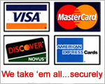 We accept all major credit cards...securely.