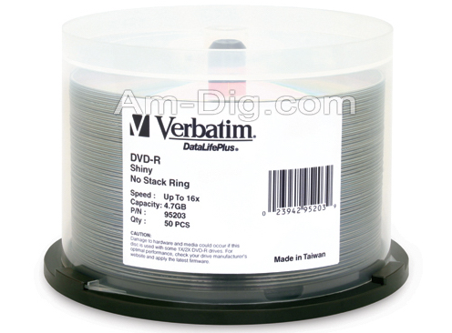 Verbatim 95203 DVD-R 4.7GB 16x Silver Silk Screen