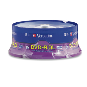 Verbatim 95484 DVD+R DL 8.5GB 2.4x 15pk BRANDED