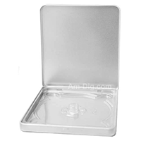 Tin CD/DVD Case Square Style No Window Clear Tray Tin CD/DVD Case Square Style No Window Clear Tray