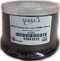 MAM-A 41812: GOLD CD-R 700MB Clear Prism Thermal MAM-A 41812: GOLD CD-R 700MB Clear Prism Thermal