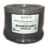 MAM-A 83443 GOLD 4.7GB DVD-R Archival White InkJet