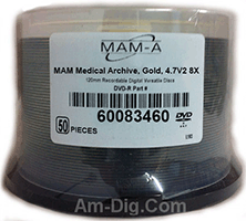 MAM-A 83460: GOLD Medical DVD+R 4.7GB Logo Top MAM-A 83460: GOLD Medical DVD+R 4.7GB Logo Top