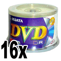 Ridata/Ritek 16x Silver Matte DVD-R w/ Logo Ridata/Ritek 16x Silver Matte DVD-R w/ Logo
