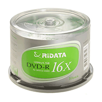 Ridata/Ritek DVD-R 16x Silver Logo 50-Cakebox Ridata/Ritek DVD-R 16x Silver Logo 50-Cakebox