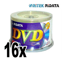 Ridata/Ritek 16x Silver Matte DVD-R w/ Logo Ridata/Ritek 16x Silver Matte DVD-R w/ Logo