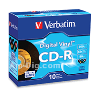 Verbatim 94439: CD-R 80min 52x Digital Vinyl 10 Pk Verbatim 94439: CD-R 80min 52x Digital Vinyl 10 Pk