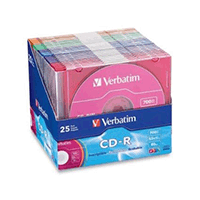 Verbatim 94611 CDR 700MB 52x with Color-25pk Slim Verbatim 94611 CDR 700MB 52x with Color-25pk Slim