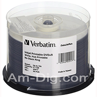 Verbatim 94917 DVD+R 4.7GB 16x Whte Inkjet-50pk Verbatim 94917 DVD+R 4.7GB 16x Whte Inkjet-50pk