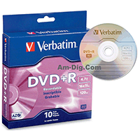 Verbatim 95032 AZO DVD+R 4.7GB 16x -10pk Spindle Verbatim 95032 AZO DVD+R 4.7GB 16x -10pk Spindle