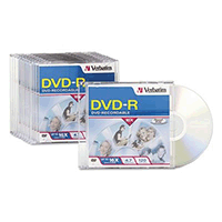 Verbatim 95099 DVD-R Discs 4.7GB 16x W/Slim Jewel Verbatim 95099 DVD-R Discs 4.7GB 16x W/Slim Jewel