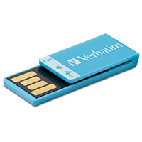 Verbatim 97550: Clip-It Blue USB Flash Drive, 4GB Verbatim 97550: Clip-It Blue USB Flash Drive, 4GB