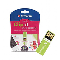 Verbatim 97556: Green Clip-It USB Flash Drive, 4GB Verbatim 97556: Green Clip-It USB Flash Drive, 4GB