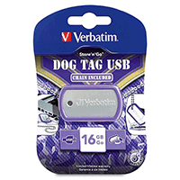 Verbatim 98672 USB Flash Drive 16GB Violet Dog Tag Verbatim 98672 USB Flash Drive 16GB Violet Dog Tag