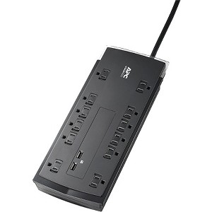 APC Performance SurgeArrest, P12U2, 12-Outlet, 120V, 2 Port 2.4A, USB Charger from Am-Dig