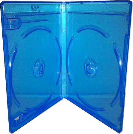 Blu-Ray Case - Light Blue Double 12mm With Clips from Am-Dig