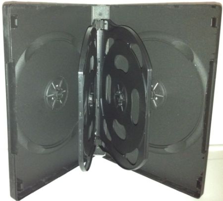 DVD Case - Black Five Disc Holder 22mm - Flip Tray from Am-Dig