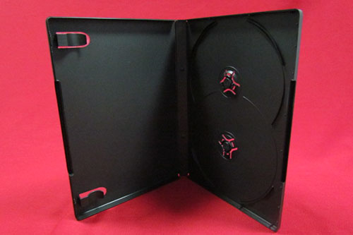 DVD Case - Double Black 14mm Spine -Booklet Clips from Am-Dig