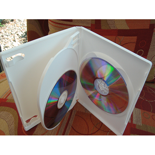 DVD Case - White Triple 14mm Spine - Slim Style from Am-Dig