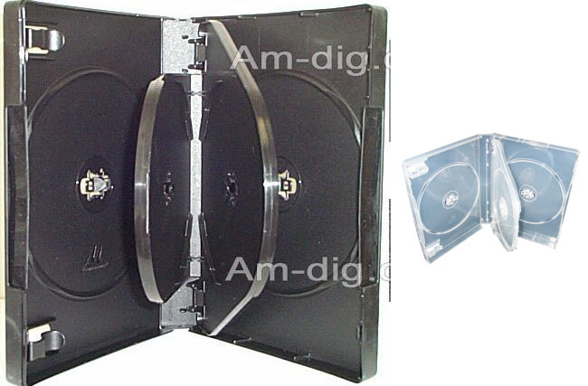 DVD Case - Clear Six Disc 27mm M-Lock Hub Design from Am-Dig