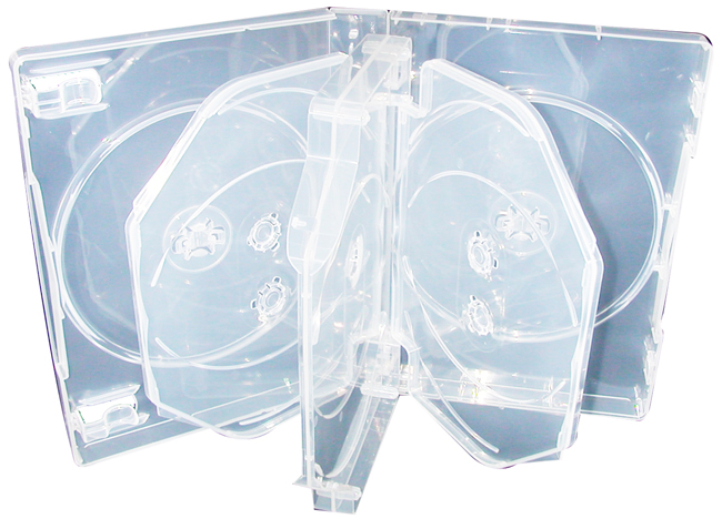 DVD Case - Clear Seven Disc 27mm M-Lock Hub Design from Am-Dig