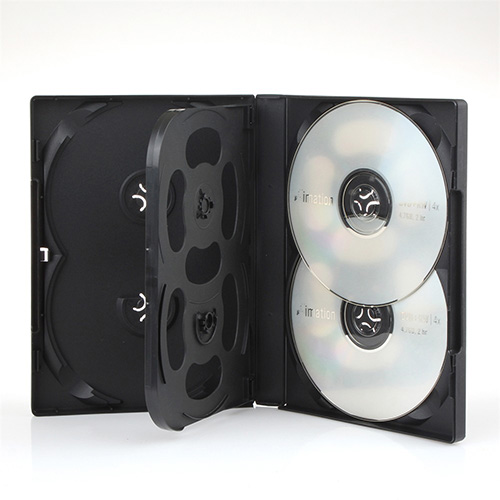 DVD Case - Black 8-Disc 22mm - Four Disc Flip Tray from Am-Dig