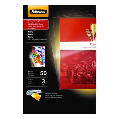 Fellowes 52013: Hot Laminating Pouches, Menu,50kPK from Am-Dig