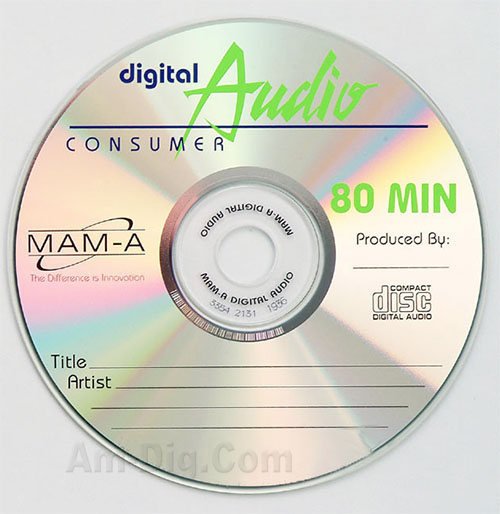 MAM-A 11121: CD-R DA-80 Logo Top Surface 50-Stack from Am-Dig