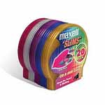 Maxell CD Storage Case, Slims, Color, 20pk
