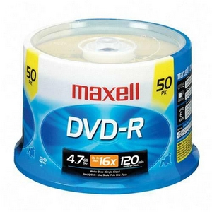 Maxell 638011 DVD-R 4.7GB 16x Branded 50pk Spindle