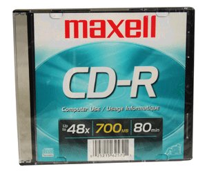Maxell CD-R 48x 80 min Branded Slim Jewel Case