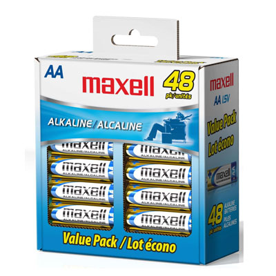 Maxell 723443 AA Cell Alkaline Batteries LR6 48pk
