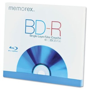 Memorex Blu-ray, 25GB, 4X, Single Layer, Write Once, Si