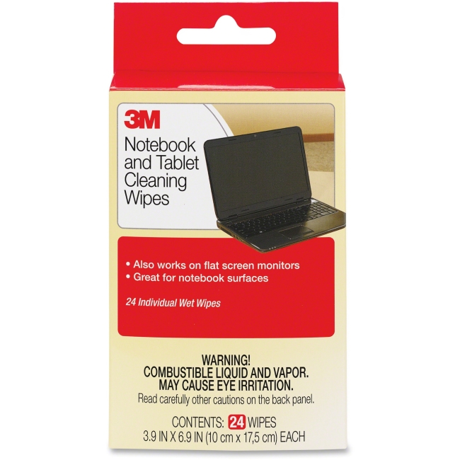 3M Notebook Screen Cleaning Wipes 24 wipes/pk