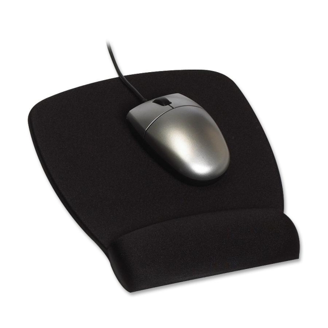 3M Foam Mouse Pad Wrist Rest Antimicrobial Protection Black 6.8in x 8.6in x .75in from Am-Dig