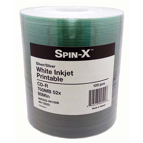 Prodisc / Spin-X 46113033: CD-R White Inkjet Print from Am-Dig