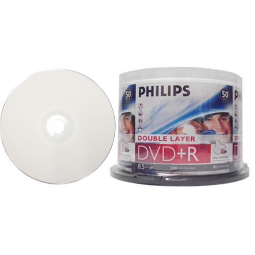 Philips Dual Layer DVD+R 8x Whtie Inkjet Printable from Am-Dig