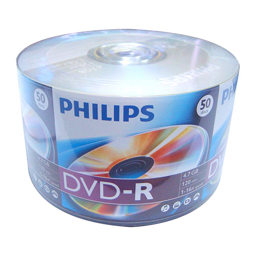 Philips DVD-R 16x White Inkjet Non Metalized Hub from Am-Dig
