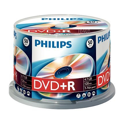 Philips DR4S6B50F/17 DVD+R 16x 50-Cakebox from Am-Dig