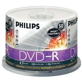 Philips DM4S6B50F/17 DVD-R 16x 4.7GB Logo 50 Pack from Am-Dig