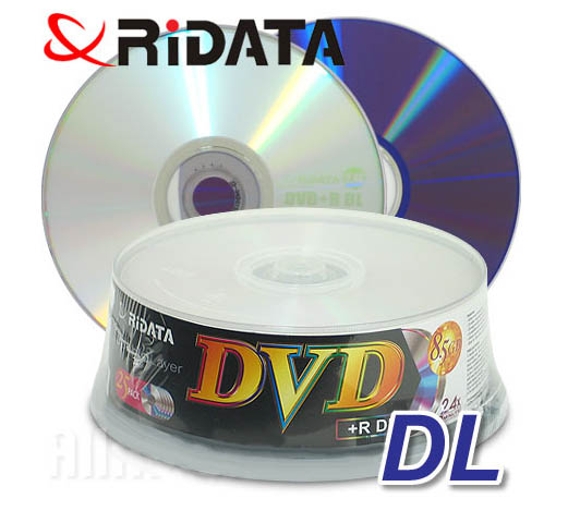 Ridata/Ritek 8x Dual Layer DVD+R InkJet White from Am-Dig