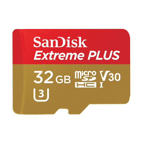 SanDisk SDSQXWG-032G-ANCMA Extreme PLUS microSDHC Memory Card 32GB Class 10/UHS-I 95/90MB/S With Adapter from Am-Dig