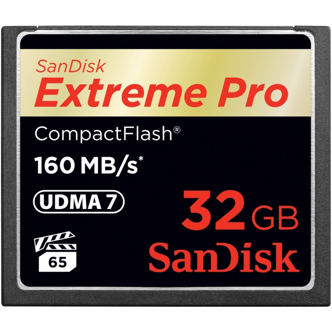 SanDisk SDCFXPS-032G-A46 Extreme Pro CompactFlash Memory Card 32GB 160 Mbps from Am-Dig