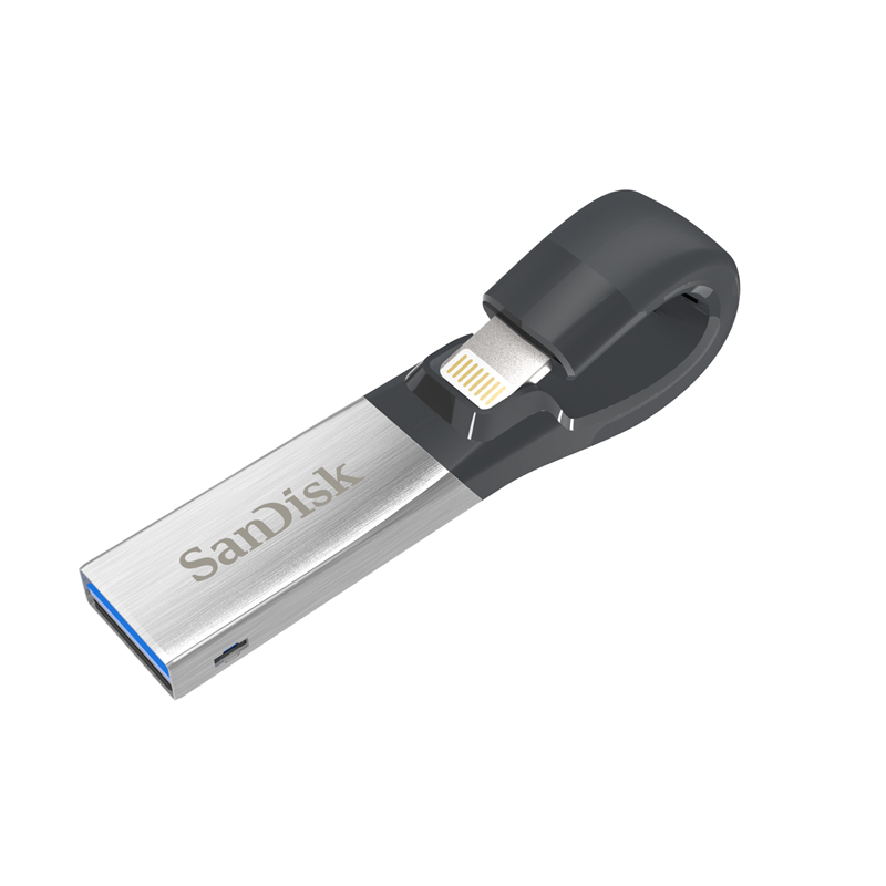 SanDisk SDIX30N-256G-AN6NE iXpand Lightening USB Flash Drive 256GB USB 3.0 Black/Silver from Am-Dig