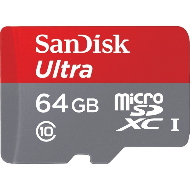 SanDisk SDSQUNC-064G-AN6IA Ultra microSDHC Memory Card 64GB Class 10/UHS-I from Am-Dig