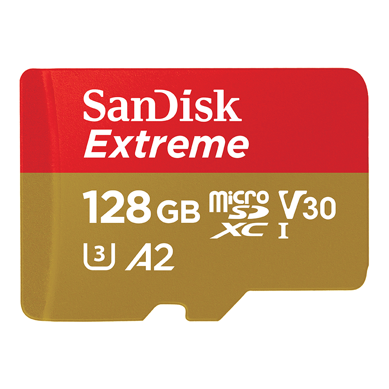 SanDisk SDSQXA1-128G-AN6MA Extreme microSDXC Memory Card 128GB UHS-I 4K Class 10 w/ Adapter from Am-Dig