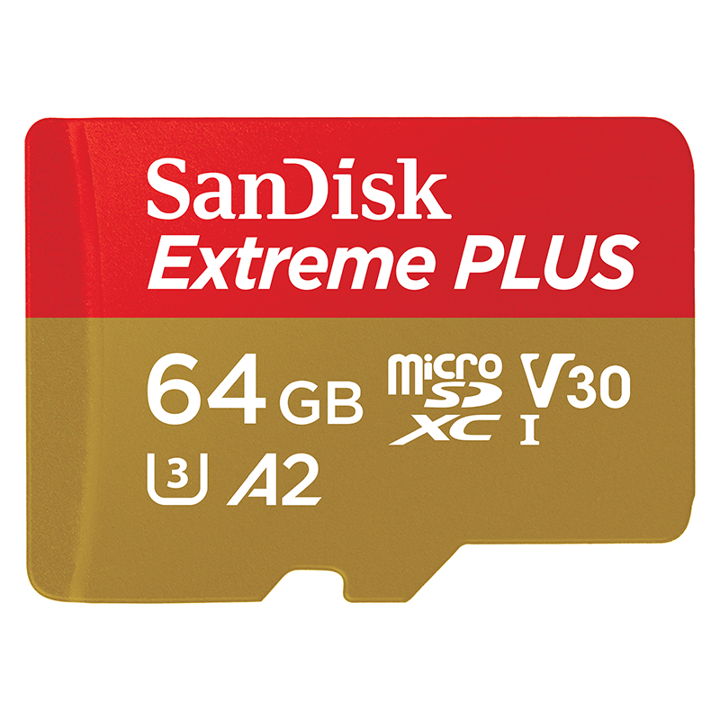 SanDisk SDSQXA2-064G-AN6MA Extreme microSDXC Memory Card 64GB UHS-I 4K Class 10 w/ Adapter from Am-Dig