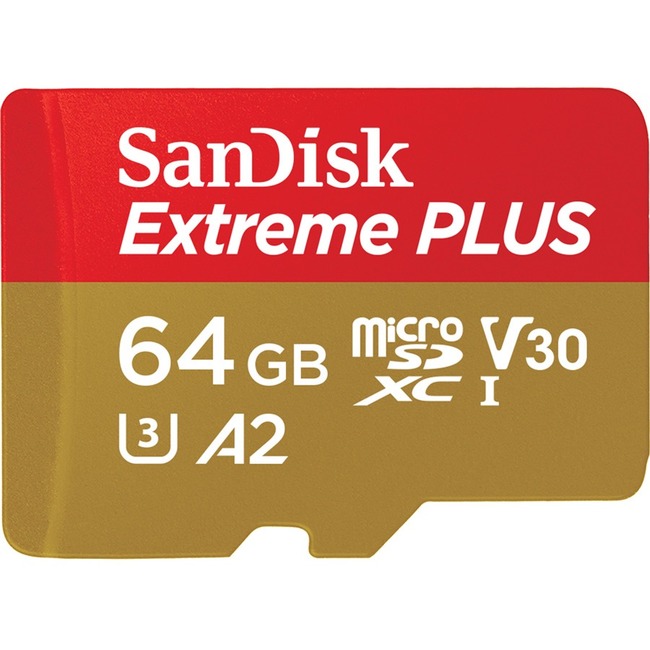 SanDisk SDSQXBZ-064G-ANCMA Extreme PLUS microSDXC Memory Card 64GB C10 UHS U3 V3 from Am-Dig
