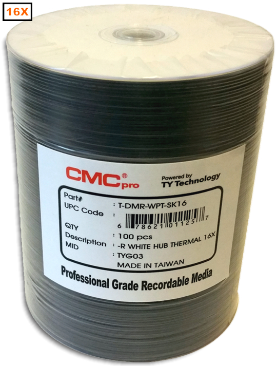 Taiyo Yuden / CMC  DVDR 16x White Everest 100-Bulk from Am-Dig