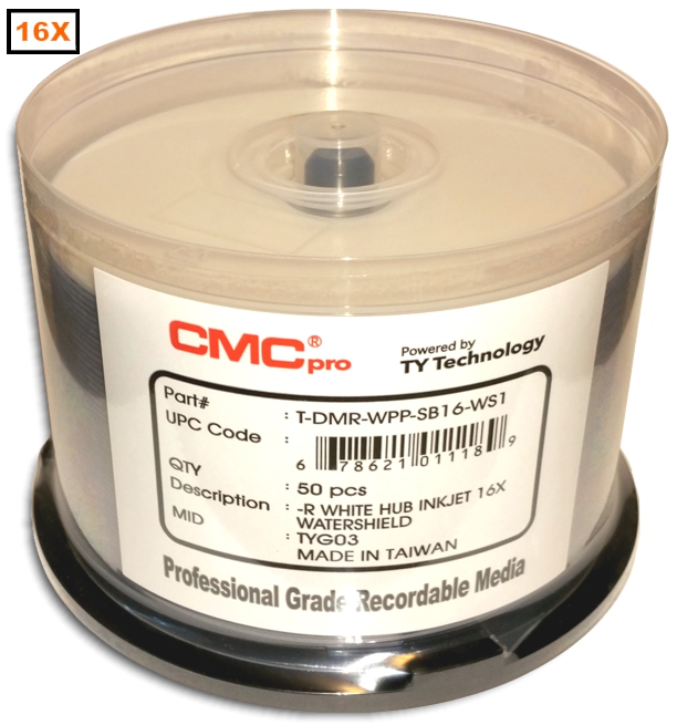 Taiyo Yuden / CMC Water Shield White 16x DVD-R from Am-Dig